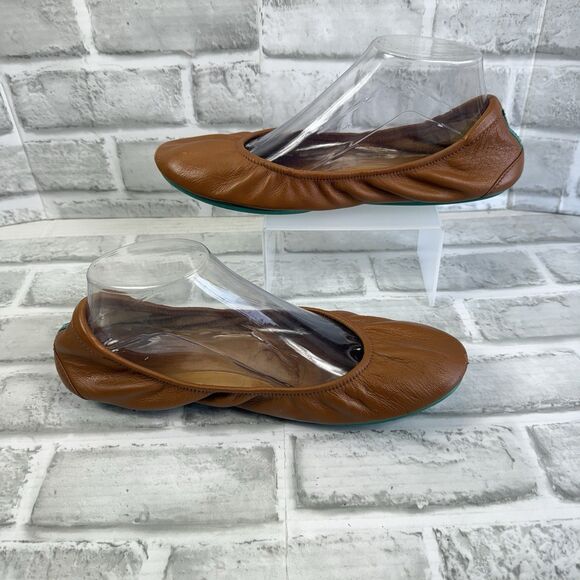 Tieks Women's 10 Chestnut Leather The Ballet Flat Matte Full Grain Comfort Shoes - Picture 3 of 15